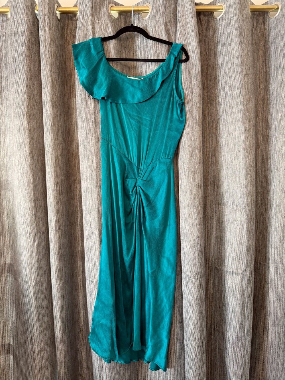 Ba&sh Brandy Dress- One-Shoulder Ruffle Evening Dress